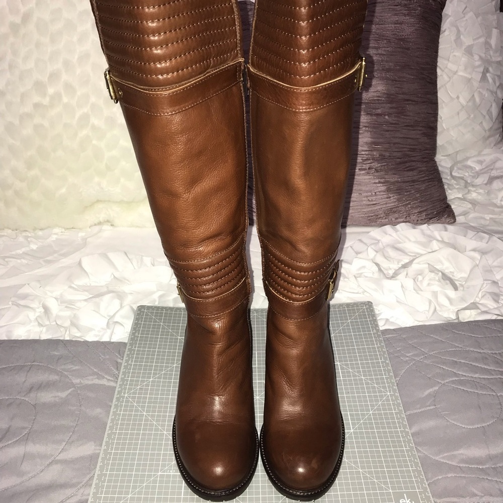 NAPOLEONI COGNAC SIZE 37 TALL BOOTS